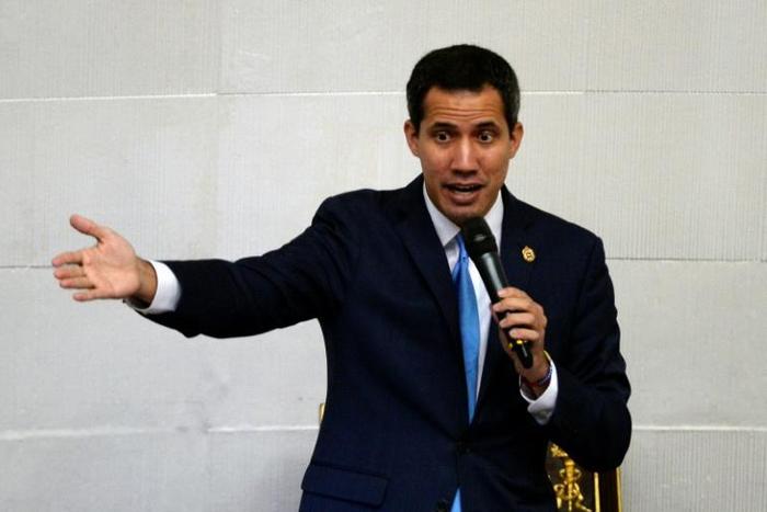 Venezuelan opposition leader and self-proclaimed acting president Juan Guaido speaks at the National Assembly in Caracas on September 17, 2019