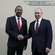 Protests against Abiy Ahmed, this year's Nobel Peace Prize laureate, erupted in Addis Ababa and in Ethiopia's Oromia region after an activist accused security forces of trying to orchestrate an attack against him; pictured October 23 2019 with Russian ...