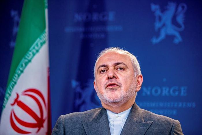 Iran's Foreign Minister Mohammad Javad Zarif speaks during a press conference in Norway on August 22, 2019