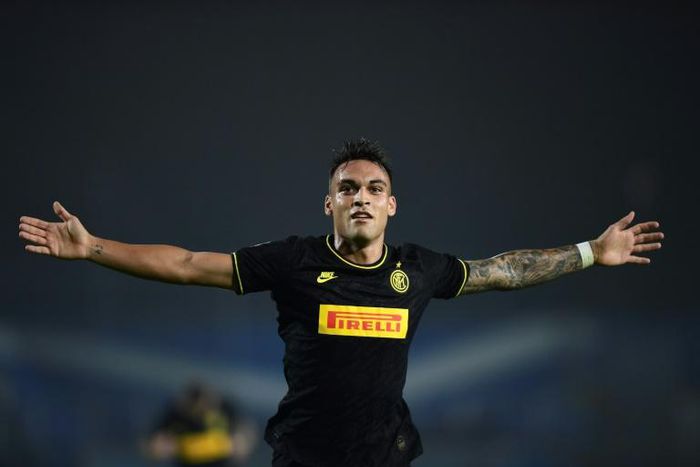 The size of the task: Lautaro Martinez celebrated scoring against Brescia and then said second-place Inter Milan were tired