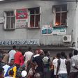 Plaza opposite popular small market goes up in flame in Akerele, Surulere (HallaNaija Blog)