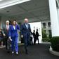 House Speaker Nancy Pelosi leads Senate Minority Leader Chuck Schumer and Representative Steny Hoyer, out of the White House after their fiery meeting with US President Donald Trump