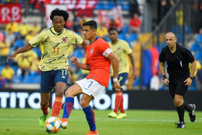 Alexis Sanchez captained Chile against Colombia until he injured an ankle