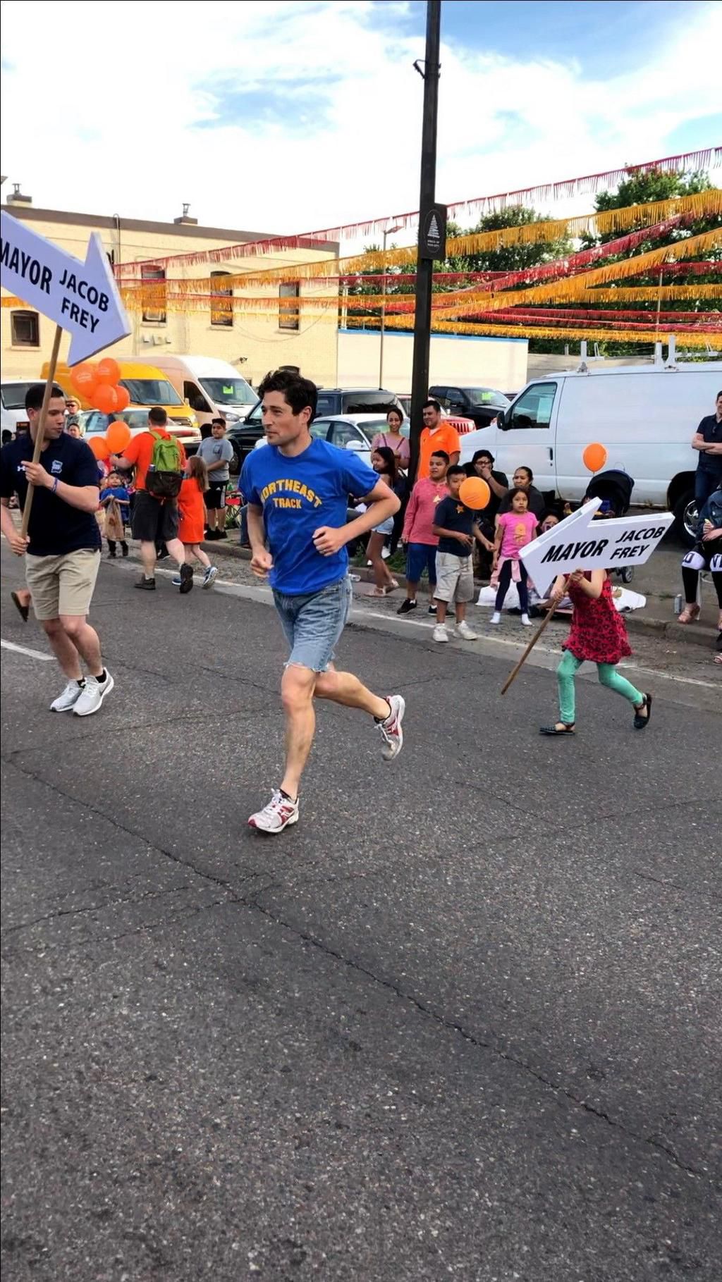 Frey on the parade trail