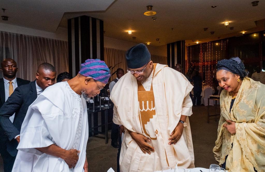 The Minister of Interior, Ogbeni Rauf Aregbesola and his predecessor, Lt.- Gen. Abdulrahman Dambazau [Twitter/@raufaregbesola]