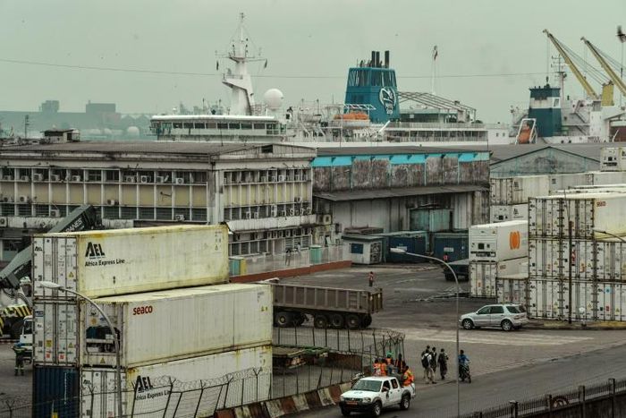 An official at the port of Douala, pictured in March 2018, confirmed the kidnappings, and said the seamen had been taken after their ship came under attack