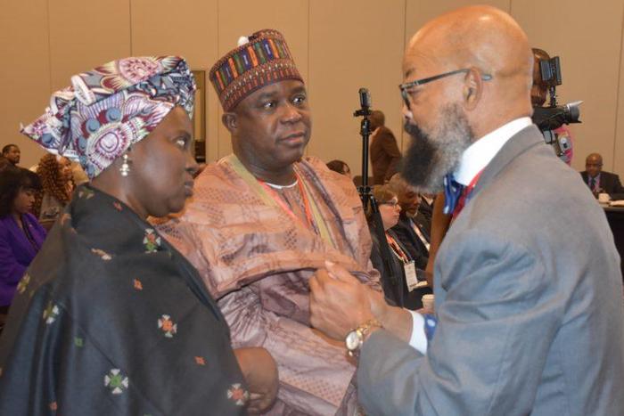 From left: Consul General of Nigeria in Atlanta, Mrs Aishatu Musa; Deputy Head of Mission, Nigerian Embassy, Washington DC, Amb. Hassan Hassan, and the President of UBTS International, Dr Frank Harper, at the event.