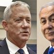 Retired Israeli General Benny Gantz (L) and Prime Minister Benjamin Netanyahu have both called for a unity government -- but who will lead it is another question