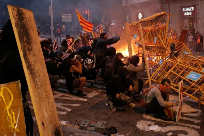Nearly 600 people have been injured in clashes with police since the Catalonia protests started