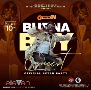 Poster for Burna Boy's show in Atlanta, Georgia, US. (Instagram/Burnaboygram)