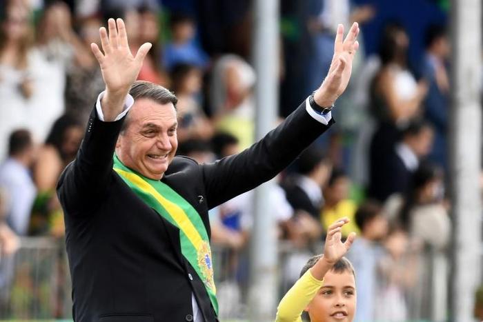 Brazilian President Jair Bolsonaro takes part in the Independence Day Parade in Brasilia, on September 7, 2019