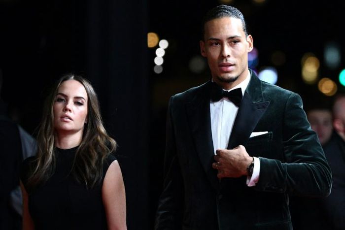 Virgil van Dijk who as accompanied by his wife Rike Nooitgedagt at the Ballon d'Or ceremony in Paris on Monday, finished second to Lionel Messi