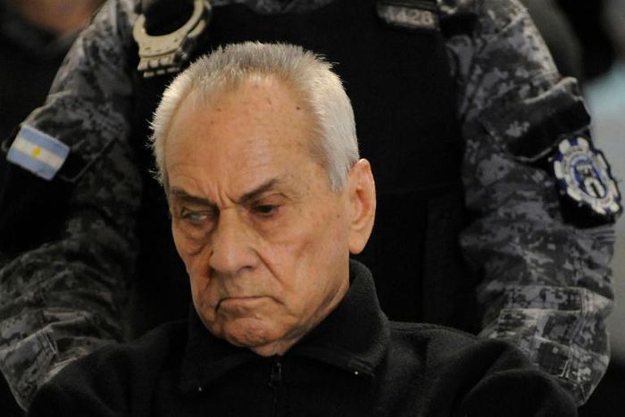 Italian Catholic priest Nicola Corradi being wheeled into court before being sentenced to 42 years for sexually abusing minors at a school for the deaf in Mendoza, Argentina