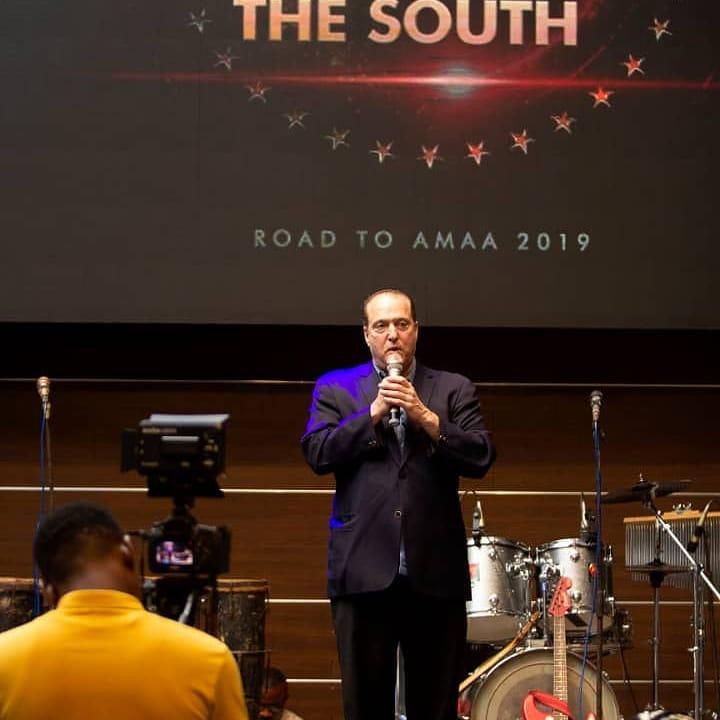 Jim Jermanok speaking at an event organised for African film practitioners by AMA Awards [Instagram/digitalpmoglobal]