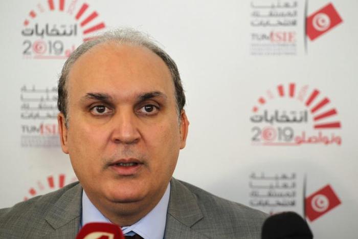 Nabil Baffoun, the head of Tunisia's Independent High Authority for elections (ISIE), announces during a press conference in Tunis on August 14, 2019 the approved candidacies for the upcoming presidential election.Twenty-six candidacies to the Tunisian...