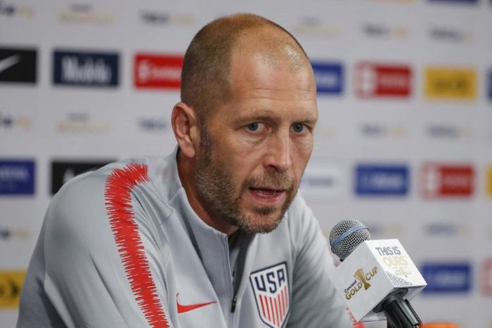 United States head coach Gregg Berhalter, pictured in July 2019, said Sergino Dest offered options on both flanks