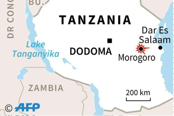 Map of Tanzania locating Morogoro