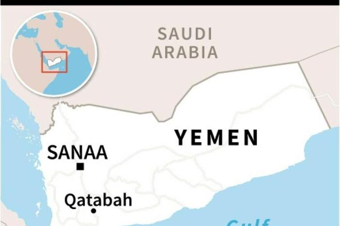 Map of Yemen locating Qatabah in Daleh province.