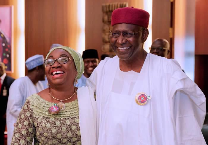 Chief of Staff to the President, Abba Kyari and Head of Civil Service of the Federation, Winifred Oyo-Ita [Naija News]