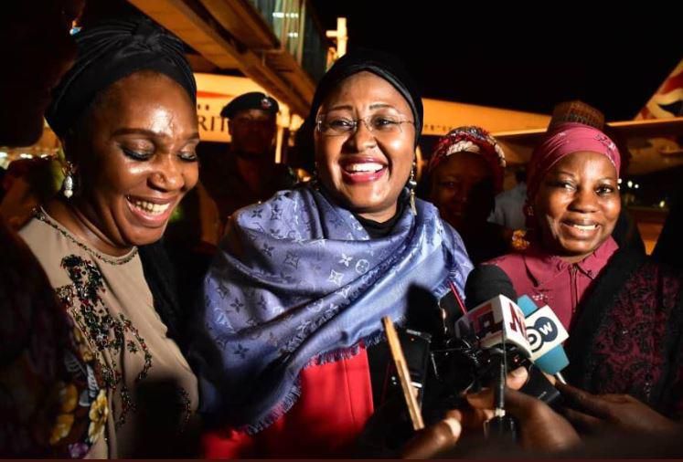 Mrs Aisha Buhari returns to Nigeria after a long holiday in the UK.