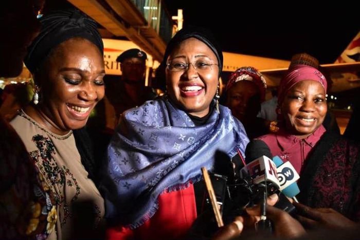 Mrs Aisha Buhari returns to Nigeria after a long holiday in the UK.