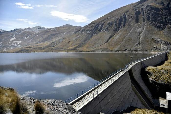 The Incachaca dam, which supplies the city of La Paz, Bolivia with water, is seen September 12, 2019