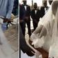 Angry bride walks away from her wedding after kneeling down to apologise to her father