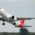 This picture shows an Airbus A-320 of the Iberia airline during take-off on September 24, 2019 at the airport in Duesseldorf, western Germany.