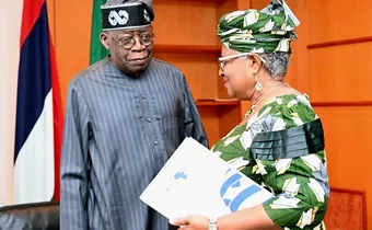 President Bola Tinubu and Ngozi Okonjo-Iweala, Director-General of the World Trade Organisation (WTO).