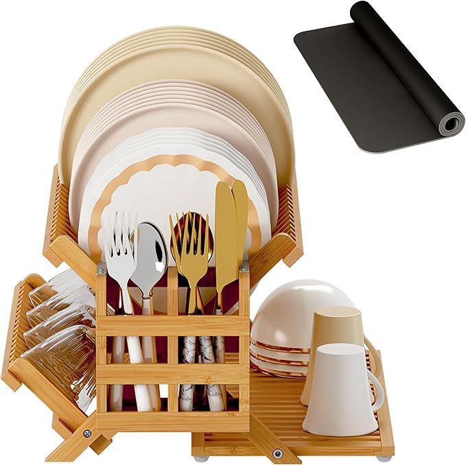 Wooden Foldable Dish Drying Rack