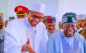 The late former President Muhammadu Buhari and his successor, President Bola Tinubu.