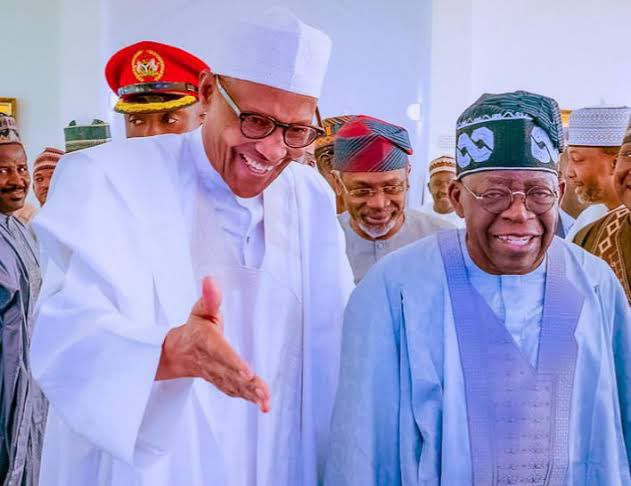 The late former President Muhammadu Buhari and his successor, President Bola Tinubu.