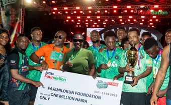 Bet9ja Foundation scores gig for charity at Bet9ja Football Carnival with ₦2m in charity donation