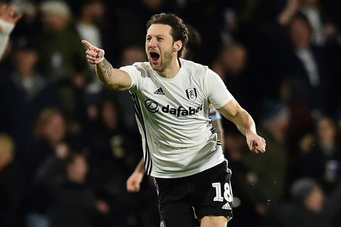 Fulham midfielder Harry Arter celebrates the winner against Aston Villa