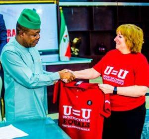 Ms Kathleen FitzGibbon, U.S Deputy Chief of Mission to Nigeria, and Imo Governor, Emeka Ihedioha, in Owerri (NAN)