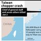 Map of Taiwan, showing the approximate area where a top military officer died during a helicopter crash landing.