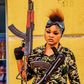 Mercy Aigbe takes on the role of an armed bandit on the new film, '77 Bullets' [Instagram/mercilicious]