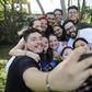 Jesus Tefel and Olama Hurtado take a selfie with members of Nicaraguan Civic Alliance after been released from "El Chipote" prison, where they were held for delivering water to hunger-striking mothers of political prisoners
