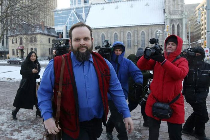 Former Afghan hostage Joshua Boyle leaves the Ottawa courthouse after charges he abused his wife and another person are dismissed