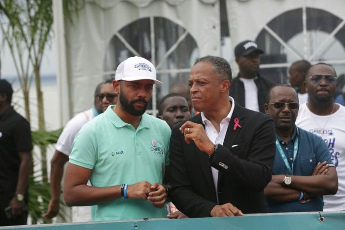 Noureddin Bongo Valentin (L), the eldest son of Gabonese President Ali Bongo Ondimb, was appointed coordinator of presidential affairs, raising opposition criticism of turning the country into a monarchy