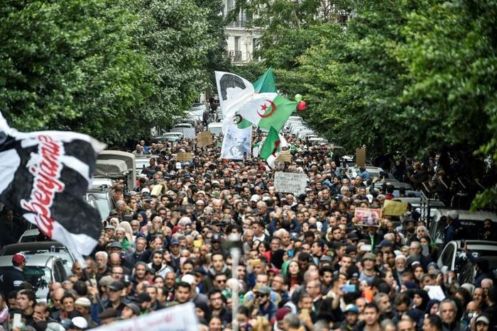 Thousands protested in Algiers Tuesday in the first weekly demonstration since the election of a new president