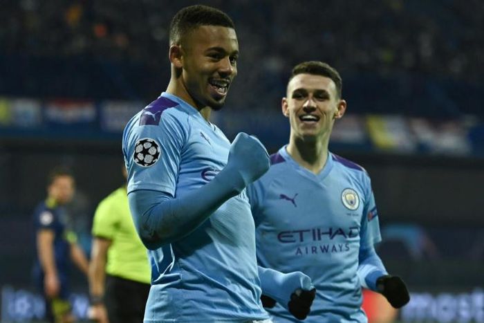 Hat-trick hero: Gabriel Jesus scored three of Manchester City's four goals against Dinamo Zagreb