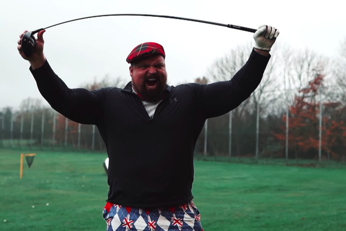 Eddie Hall Tries to Break World Golf Swing Record