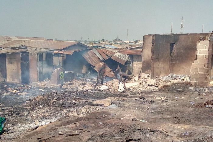 Some of the  shops affected by the fire (NAN)