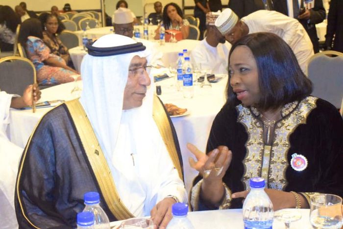 Saudi Arabia’s Ambassador to Nigeria, Adnan Bostaji and Abike Dabiri-Erewa. [Twitter/@nidcom_gov]