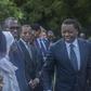 Togolese President Faure Gnassingbe (C) looks set to win another term this year
