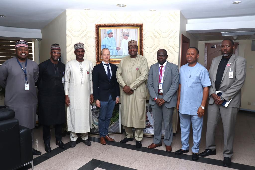 L-R: Senior Officer, Public Affairs Department, Nigerian Communications Commission (NCC), Hamzat Shuni; Principal manager, Special Duties, NCC, Ibrahim Galadima; Chief of Staff to the Executive Vice Chairman (EVC), NCC, Usman Malah; Swedish Ambassador ...