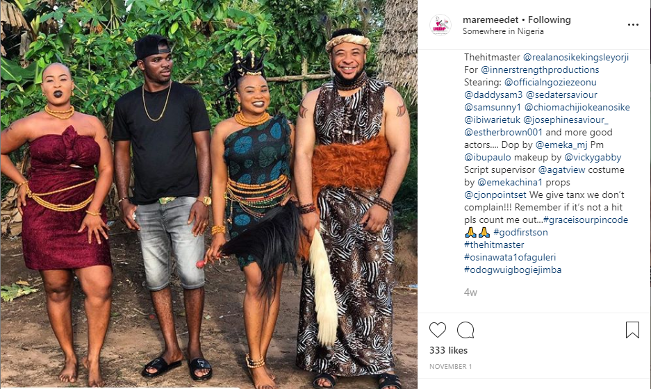 Mareme revealed she was recently on a Nollywood movie set. [Instagram.maremeedet]