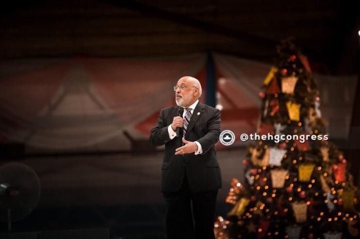 Pastor Stephen Rathod, senior pastor Covenant Family Church, Tulsa Oklahoma preaching at the Holy Ghost Congress (Twitter @thehgcongress)