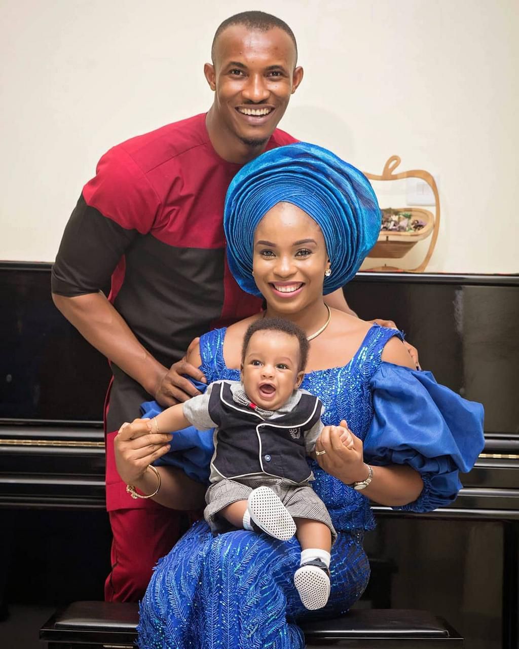 Another celebrity who welcomed a baby in 2019 was Gideon Okeke. The reality TV star turned actor who recently got married welcomed a child with his wife, Chidera in July 2019. [Instagram/GideonOkekeNg]